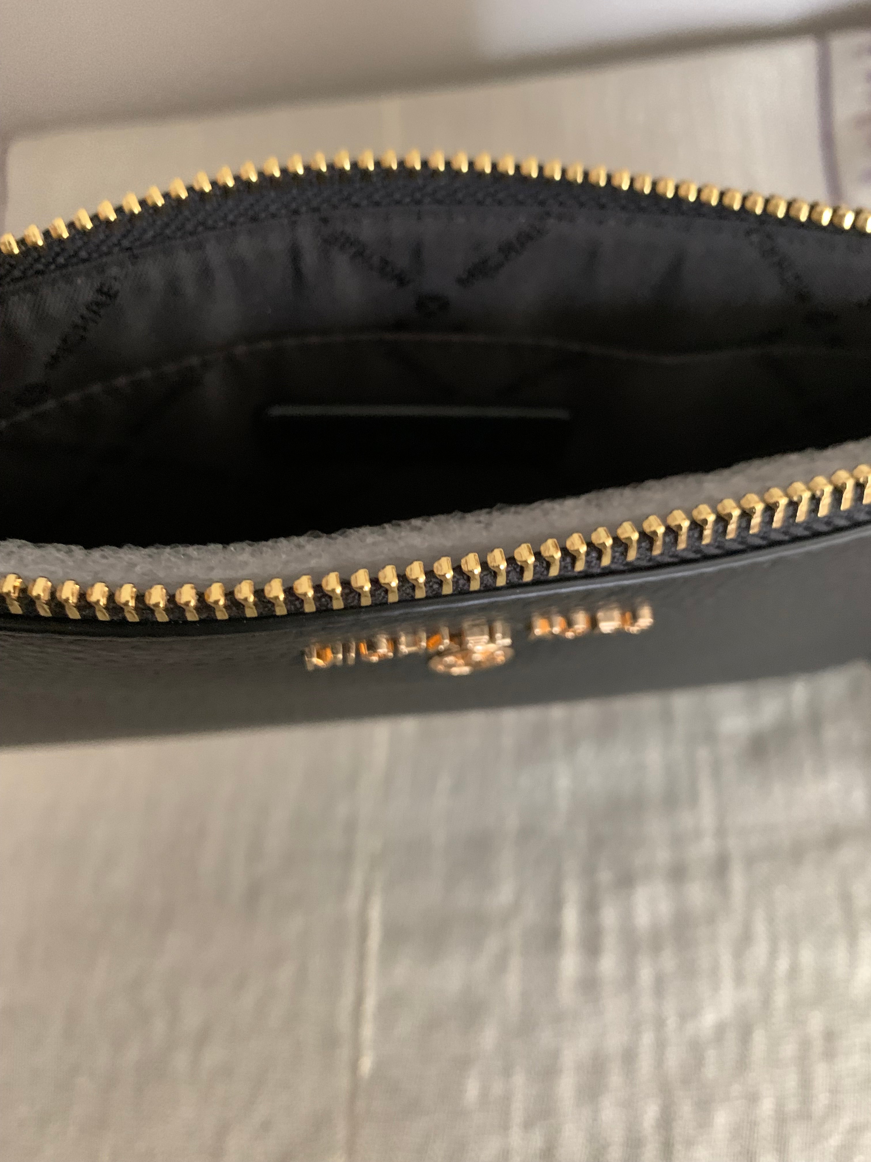 Michael Kors Black Pebbled Leather Large Wristlet Clutch